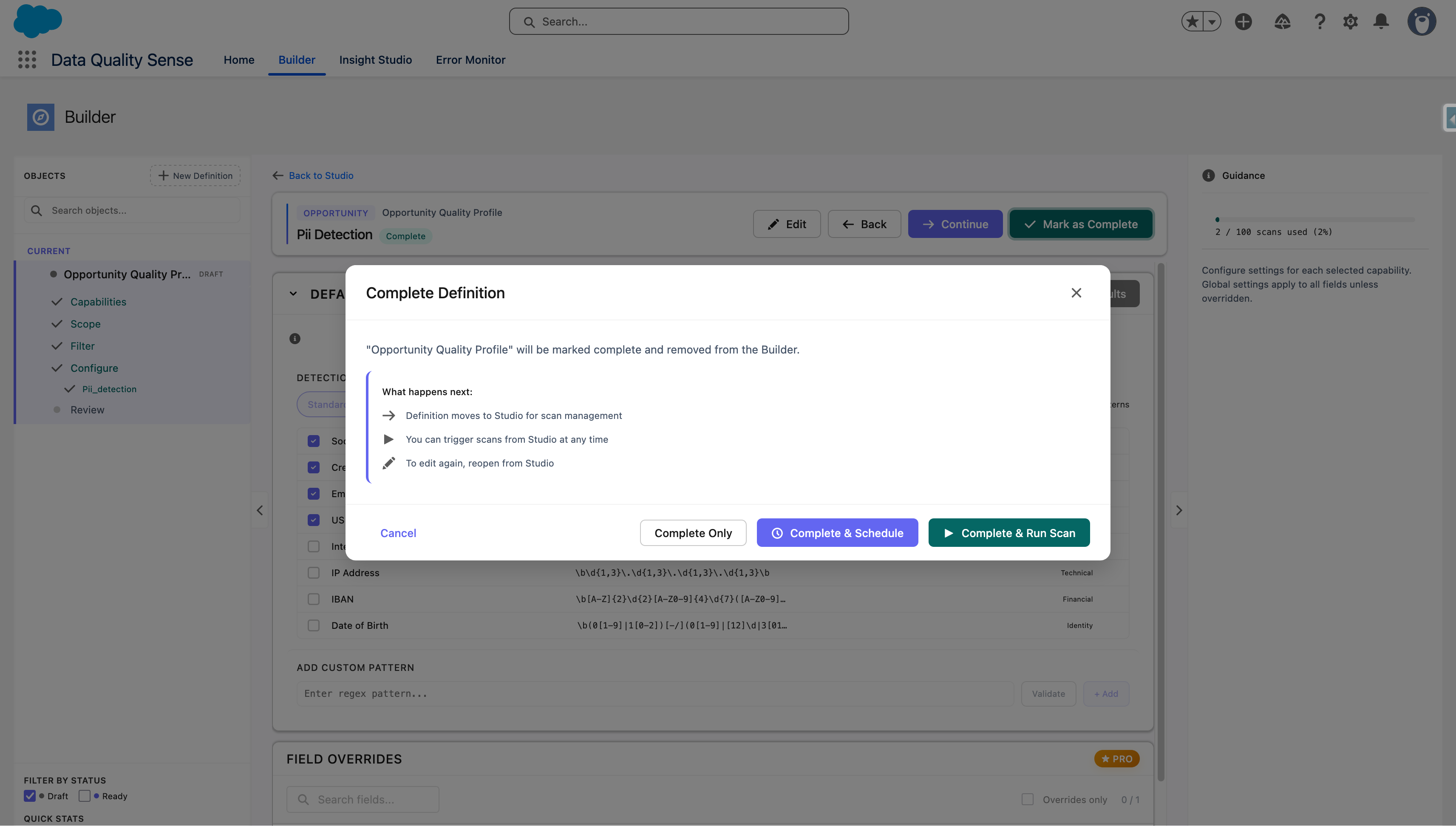 Run or schedule scans